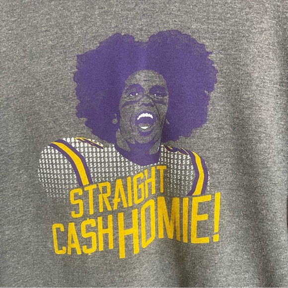 Men’s XL Gray Minnesota Vikings Randy Moss Straight Cash Homie Hoodie - Picture 2 of 7